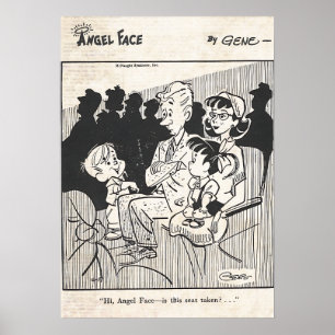 Poster Vintage Angel Face Comic "Este assento está ocupad