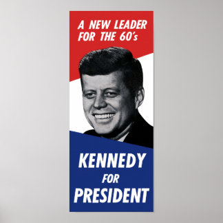 Pôster Vintage anos 60 Kennedy Presidente - Um Novo Líder