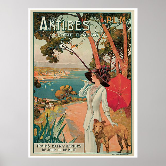 Poster Vintage Antibes Cote d'Azur (Frente)