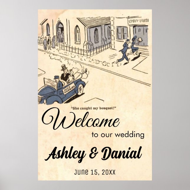 Poster Vintage Antiga Noiva Engraçada Casamento Russo Ret (Frente)