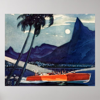 Pôster Vintage Antiguamente Dodge Motor Boat Lycoming Sea