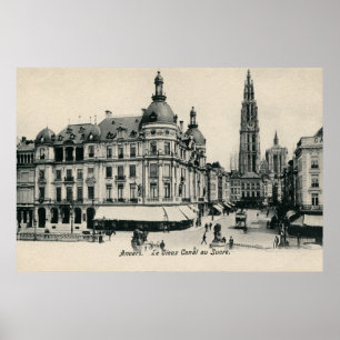 Poster  Vintage Antwerp Antwerpen Suikerrui 1900
