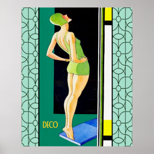 Poster Vintage (Anúncio) Art Deco Diver