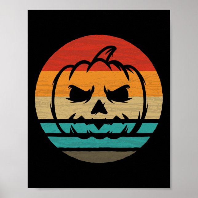 Poster Vintage ao estilo retro da abóbora (Frente)