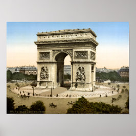 Poster Vintage Arc de Triomphe 1900 impressão, Paris Fran