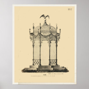 Pôster Vintage Architecture Gazebo Plans