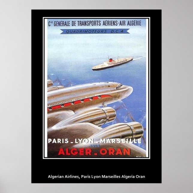 Poster vintage Argélia Airlines (Frente)