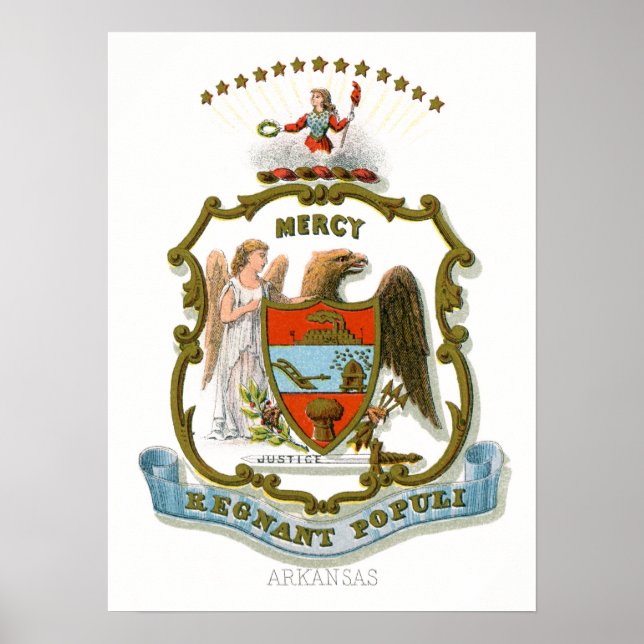 Poster Vintage Arkansas State Casaco de Armas (Frente)