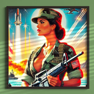Poster Vintage Army Woman