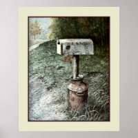 Vintage Art, B. Mitchell Country Mailbox