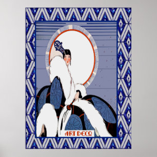 Poster Vintage Art Deco (Azul)