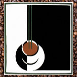 Pôster Vintage Art Deco, Copo de Café com Vapor<br><div class="desc">Ilustração Vintage decoBebe e Bebe imagem com uma xícara de café quente a vapor com creme e açúcar.</div>