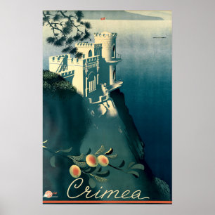 Poster Vintage Art Deco Crimea Viagem de Turismo