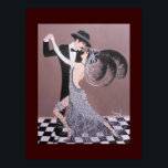 POSTER VINTAGE ART DECO DANCERES<br><div class="desc">Pintura acrílica original e design de dançarinos de deco de arte por Dian... ... Este design melhoraria qualquer decor contemporâneo. É elegante e glamouroso. Nostalgia de excelente da era da arte deco que era muito curta. Também um presente de excelente.</div>
