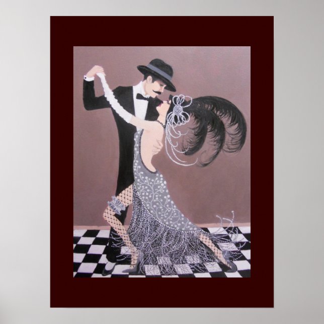 POSTER VINTAGE ART DECO DANCERES (Frente)