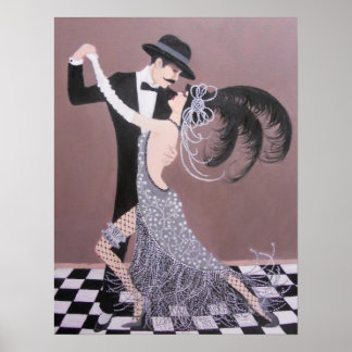 POSTER VINTAGE ART DECO DANCERES