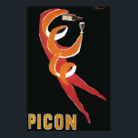 Pôster Vintage Art Deco de Bernard Villemot/ Picon<br><div class="desc">Um anúncio para o Picon do artista gráfico francês Bernard Villemot. Perfeito para o amante da arte deco ou o colecionador da poster de arte vintage! por volta de 1952. Cor dourada, um sotaque brilhante a qualquer casa, escritório ou loft de estúdio! Bernard Villemot (1911-1989) era um artista gráfico francês...</div>