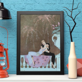 Poster Vintage Art Deco Fireworks Le Feu, George Barbier