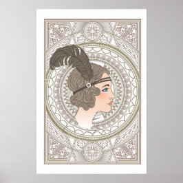 Poster Vintage Art Deco Flapper