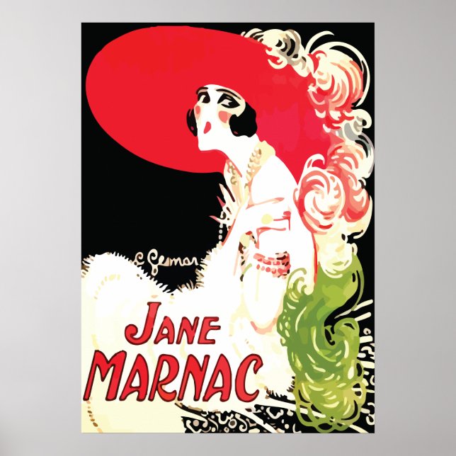 Pôster Vintage Art Deco ~ Jane Marnac (Frente)