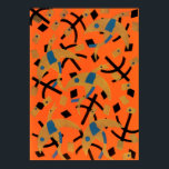 Poster Vintage Art Deco Jazz Pochoir Ouros Animais<br><div class="desc">Ilustração de Vintage art deco jazz pochoir padrão de Serge Gladky da Fleurs,  edições "Synth" Paris,  1929. Pocorir é uma técnica de estêncil comum em quadros de surrealismo. Um design da natureza moderna com pássaros dourados com detalhes azuis em um fundo geométrico laranja e preto brilhante.</div>