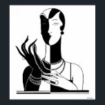 Poster Vintage Art Deco Lady With Pearls Black Transp<br><div class="desc">Vintage Art Deco Lady With Pearls - Vintage Advertising Art - Black & Transparent Image Convites personalizáveis e acessórios com uma estilizada imagem publicitária de arte vintage deco de uma 1920 em voga - mulher dos anos 30 vestindo pérolas. Você pode personalizar esses produtos facilmente adicionando campos de texto, removendo...</div>