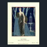 Poster Vintage Art Deco Noite Vestido e Casaco<br><div class="desc">Este é um impressão de melhoramentos digitais de um vestido vintage de 1923 Art Deco e placa de moda casaco de Charles Frederick Worth.</div>