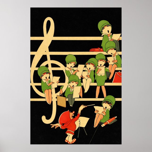 Poster Vintage Art Deco - Para Todos - Choir (Frente)