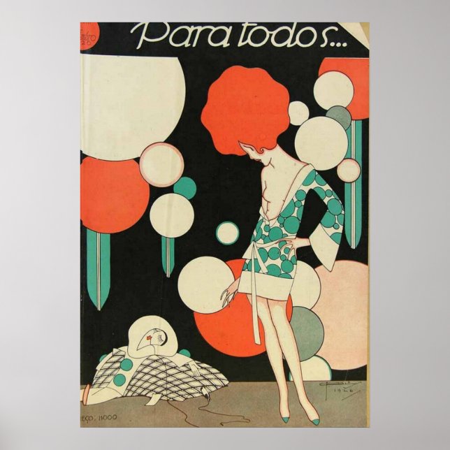 Poster Vintage Art Deco - Para Todos - Redhead (Frente)