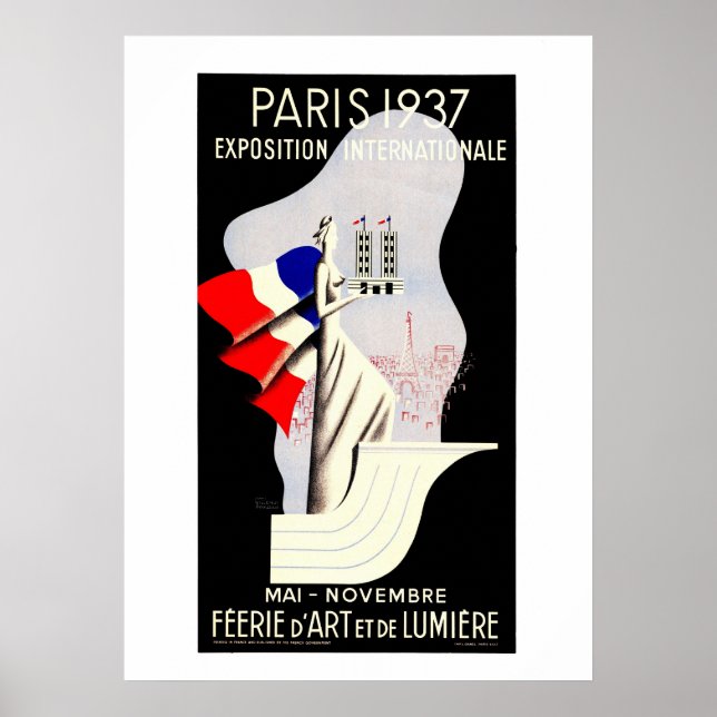 Pôster Vintage art deco Paris World expo 1937 53 x 73 (Frente)