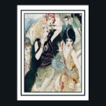 Pôster Vintage Art Deco Party Mayhem e Mishead<br><div class="desc">Vintage divertida retro art deco cosmopolita cena da Idade dos Vinte Anos Rajosos de Flappers, clubes noturnos e palestras. Mulheres na vintage noturno da moda, como cavalheiros em gravata negra, tuxedo, olham em diversão. Talvez estejam numa festa de coquetel ou celebração de Vésperas de ano novo. Partilhar numa excitante noite...</div>
