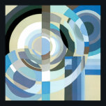 Pôster Vintage Art Deco Pochoir Jazz Formas Geométricas<br><div class="desc">Ilustração Vintage art deco jazz pochoir geométrico wallpaper, de Edouard Benedictus. Pocorir é uma técnica de estêncil comum em quadros de surrealismo. Um design elegante e cúbico com círculos, polígonos, formas geométricas em cores legal ou frias de diferentes tons de azul da luz ao escuro. Um design moderno e sofisticado...</div>