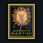 Poster Vintage Art Deco Vermouth Martini<br><div class="desc">Vintage de 1920,  Vermouth Martini Advertisement - 11x14 mostrado aqui. Disponível em outros tamanhos.</div>