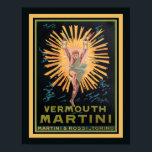 Poster Vintage Art Deco Vermouth Martini<br><div class="desc">Vintage de 1920, Vermouth Martini Advertisement - 11x14 mostrado aqui. Disponível em outros tamanhos.</div>