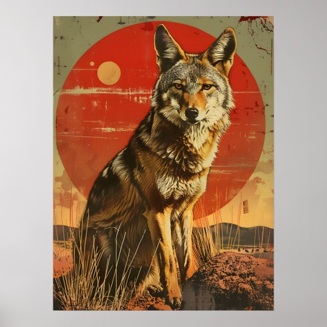 Poster Vintage Art do Coyote (Frente)
