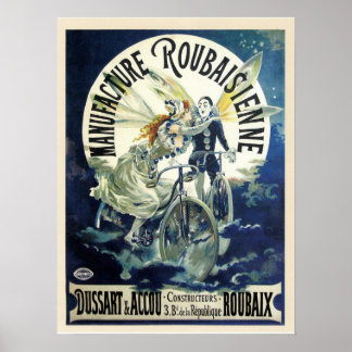 Poster Vintage art nouveau bicicleta francesa e