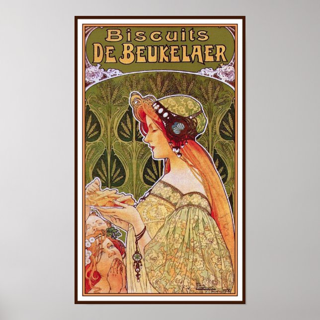 Poster vintage Art Nouveau: Biscoitos (Frente)