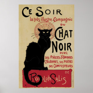 Pôster Vintage art nouveau black cat