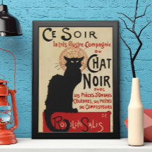 Vintage Art Nouveau, Ce Soir Chat Noir Black Cat