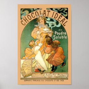 Poster Vintage Art Nouveau Chocolate Ad por Alphonse Much
