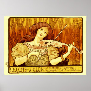 Poster Vintage Art Nouveau Violin Girl de Paul Berthon