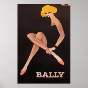 Pôster Vintage Art Villemot/ Calçados Rosa Bally