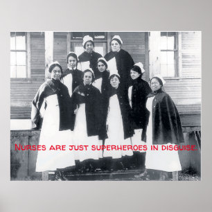 Poster Vintage - as enfermeiras são os super-herói no