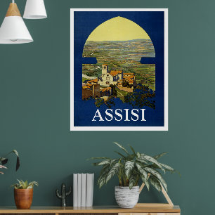 POSTER VINTAGE ASSISI ITÁLIA