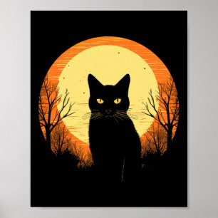 Poster Vintage Assustadora Halloween Black Figurume Retro