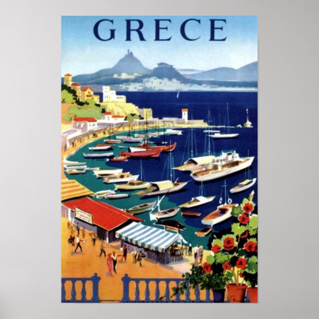 Poster Vintage Athens Grécia (Frente)