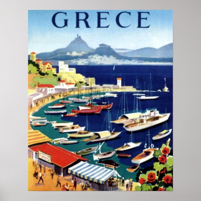 Poster Vintage Athens Grécia (Frente)