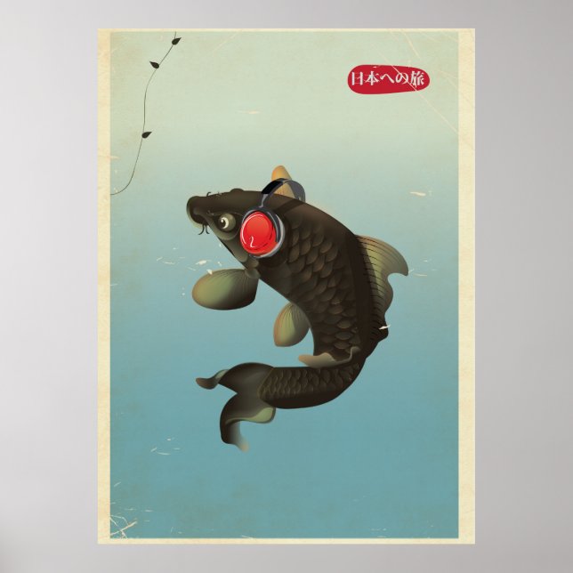 Pôster Vintage Audio Koi (Frente)