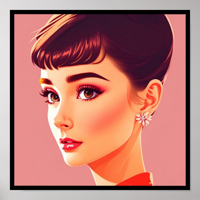 Poster vintage audrey deco 1 (Frente)