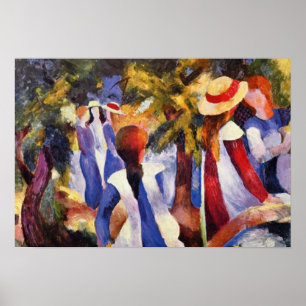 Pôster Vintage August Macke Girl No Campo